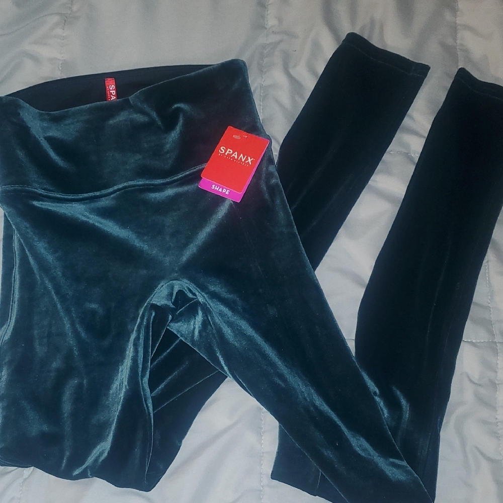 SPANX Velvet Leggings in Deep Teal Size S/P